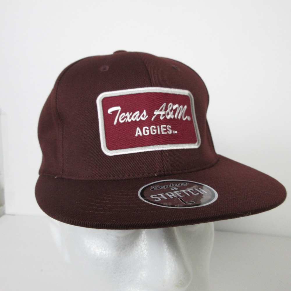Zephyr Texas A&M‎ Aggies Logo Trucker Hat Cap Stretch Size Large Maroon NCAA